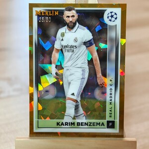 50枚限定 カリム・ベンゼマ 2022-23 Topps Merlin Chrome UEFA Karim Benzema 35/50 レアル・マドリード