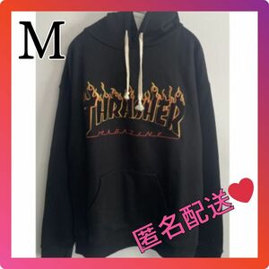 新品 スラッシャー THRASHER ファイヤーロゴ メンズ パーカー ブラック