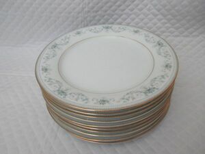 L2525【Noritake/ノリタケ】NOBLE 2600/ノーブル/大皿/プレート/１０枚セット/白・ホワイト系/花柄/USED