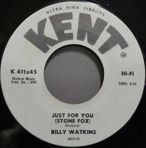【SOUL 45】BILLY WATKINS - JUST FOR YOU (STONE FOX) / BEVERLY (s231008024)
