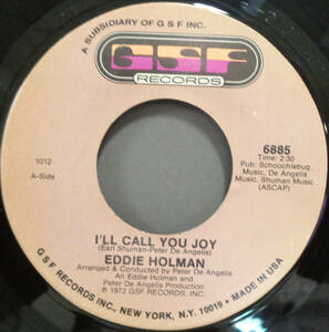 【SOUL 45】EDDIE HOLMAN - I'LL CRY YOU JOY / YOUNG GIRL (IN YOUR WORLD) (s231019007)