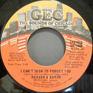 【SOUL 45】HEAVEN & EARTH - I CAN'T SEEM TO FORGET YOU / PROMISES (s231009013)