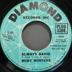 【SOUL 45】RUBY WINTERS - ALWAYS DAVID / WE'RE LIVING TO GIVE (s231009022)