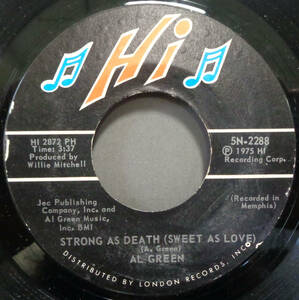 【SOUL 45】AL GREEN - STRONG AS DEATH (SWEET AS LOVE) / OH,ME,OH MY (DREAMS IN MY ARMS) (s231029005)