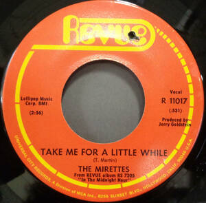 【SOUL 45】MIRETTES - TAKE ME FOR A LITTLE WHILE / THE REAL THING (s231026027)