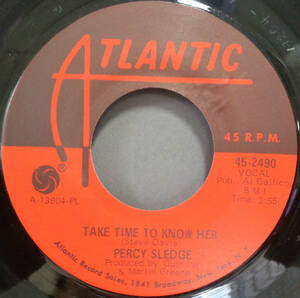 【SOUL 45】PERCY SLEDGE - TAKE TIME TO KNOW HER / IT'S ALL WRONG BUT IT'S ALRIGHT (s231019003)