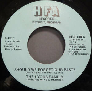 【SOUL 45】LYONS FAMILY - SHOULD WE FORGET OUR PAST / (INSTR.) (s231028019)