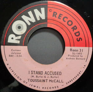 【SOUL 45】TOUSSAINT McCALL - I STAND ACCUSED / BABY,YOU GOT IT (s231014034)