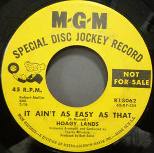 【SOUL 45】HOAGY LANDS - IT AIN'T AS EASY AS THAT / GOODNIGHT, IRENE (s231026021) 