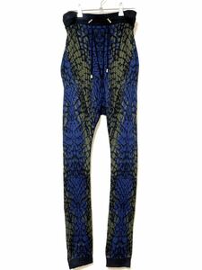 バルマン　BALMAIN 総柄　ニットパンツ　スウェット　ジャガード　パイソン　サルエル　メンズ リブ　アニマル　ジャガード