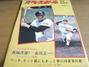 週刊ベースボール昭和48年8月6日号 オールスター特集　ベンチ、ネット裏にもあった夢の球宴意外劇