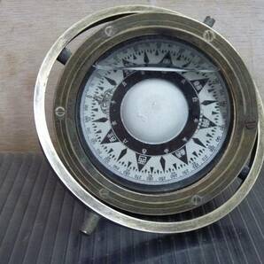 （Nz101479）当時物！船舶用 マリンコンパス 羅針盤 磁器コンパス 方位磁石 アンティーク  オブジェの画像1