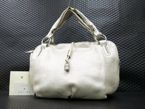 ◆美品◆CELINE セリーヌ◆ビタースウィート◆カーフ レザー 本革◆ハンド バッグ◆オフホワイト シルバー金具◆腕掛け◆A2725