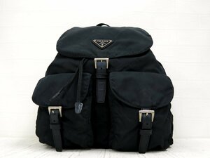 ◆美品◆PRADA プラダ◆ナイロン カーフ レザー 本革◆リュック サック バックパック◆ブラック SV金具◆イタリア製◆ヴィンテージ◆A2774