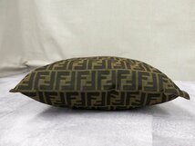 ●超美品●FENDI フェンディ●ズッカ柄●ナイロンキャンバス カーフ レザー 本革●巾着 ハンド バッグ●黒 ベージュ●SV金具●A4●Js41101_画像6