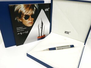 ◆未使用◆Montblanc モンブラン◆アンディ・ウォーホル◆キャンベルスープ缶◆ツイスト式 ボールペン◆紺 グレー SV金具◆M字◆A2864