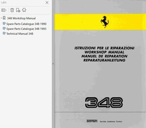 フェラーリ 348 ワークショップマニュアル ver2 整備書 修理書 配線図 パーツリスト