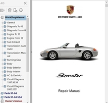 ポルシェ　ボクスター 986 ワークショップマニュアル Ver2 整備書 配線図 ボディー修理 パーツリスト オーナーズマニュアル 他　修理書_画像1