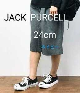 タグ付 CONVERSE 24cm コンバース 未使用品 JACKPURCELL ジャックパーセル レディースデッキシューズ 定番スニーカー US5 ネイビー 紺 