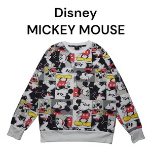 Disneyオールドミッキーマウス総柄　スウェットトレーナー　古着　MICKEY