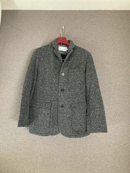 サイズ2カーリーCURLY&CO.ニットジャケット テーラードジャケット ウール GREY WOOL