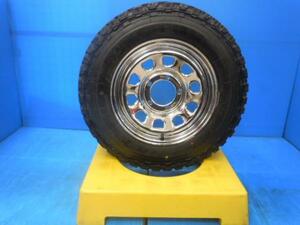 【中古ホイール+新品M/Tタイヤ４本セット】デイトナ クローム 16x5.5J+20 5H139.7+ナンカン FT-9 185/85R16 ジムニーサイズアップ