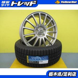 レクサス CT200h 冬タイヤ 4本 新品 ダンロップ WINTERMAXX WM03 215/45R17 + 中古 社外 アルミ プリウス ZWA10 スタッドレス 足利