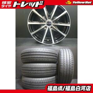 中古 低燃費 夏タイヤ185/60R15 84V ダンロップ ENASEVE EC204 ＆ 新品アルミ ユーロスピード V25 6J-15 +45 5H100 シエンタ 白河