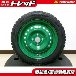 アゲバン アゲトラ 新品 トーヨー オープンカントリーR/T 155/65R14 中古 ダイハツ純正 スチール 14インチ4.5J+45 4H100 岡崎