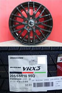 4本SET ヴェネス VENES GB 6.5J+38 5H-114.3 ブリヂストン BLIZZAK VRX3 23年 205/65R16インチ ヤリスクロス AX70 カムリ エスティマ