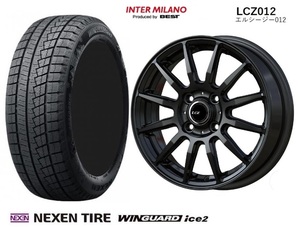 4本SET INTER MILANO LCZ012 5.5J+43 ネクセン WINGUARD ice2 2023年 185/65R15インチ ノート ラティオ デミオ MAZDA2 ティーダ