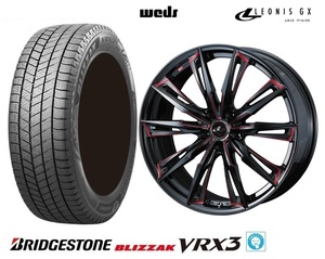 取寄せ品 4本SET WEDS レオニスGX 7.0J+42 5H-114.3 ブリヂストン BLIZZAK VRX3 2023年 195/60R17インチダウン 60系 プリウス E-Four