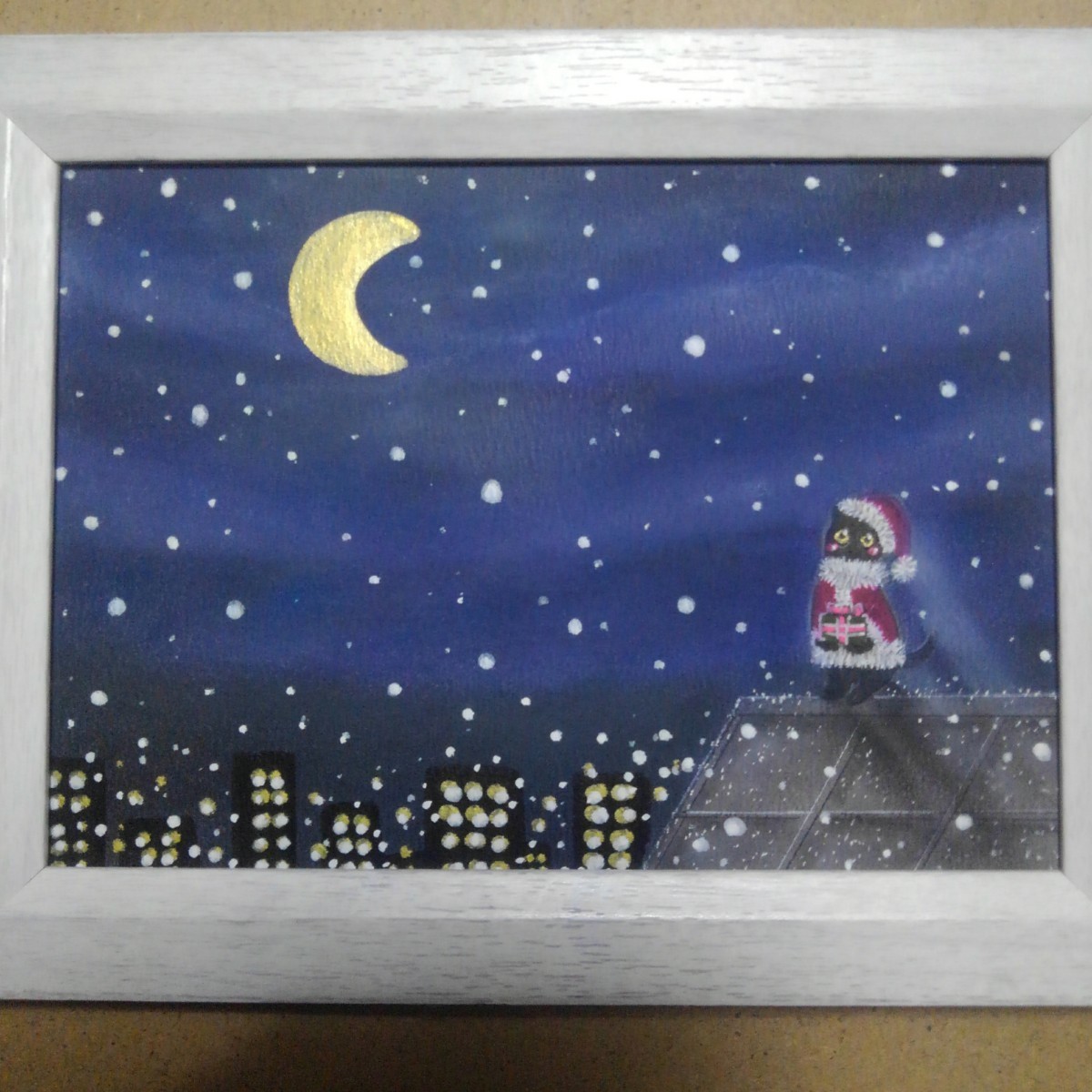 [Anonymous delivery] Painting Holy Night 2L size with frame., artwork, painting, pastel painting, crayon drawing