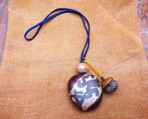 # free shipping # one . trim *modama(. sphere )× acorn charm old cloth strap Lucky beans # bag charm handmade & original goods peace small articles 