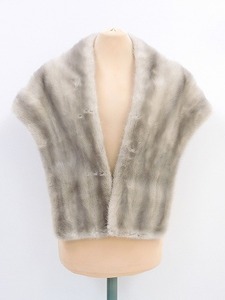 2302A-0096*. put on / mink shawl / gray / high class fur / fur shawl / winter thing / outer / lady's ( packing size 80)