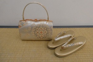 2309A-2331●関着/草履バッグセット/キンワシ/花柄/新品/(梱包サイズ：100)