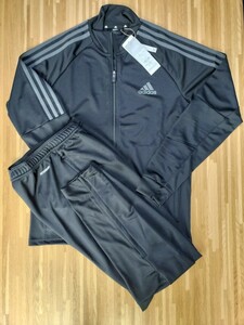 ◆アディダス　ジャージ上下　M　メンズ adidas　ブラック　グレーライン