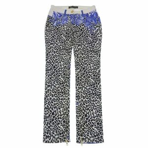 未使用 ヴェルサーチ VERSACE ヒョウ柄 プリント デニム パンツ size25 レディース 283024