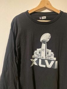 US古着 USA製 アメリカ古着　長袖　ロンT 秋冬　ビンテージ プリントTシャツ　NFL super bowl XLVI