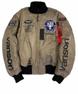 ★☆アウトレット　Vanson　MA-1 JACKET 　 TVS2107W　ベージュ/ブラック　 Lサイズ☆★