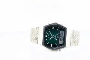 1061　SEIKO ALBA ANA-DIGI QZ　　Y652-505B　　セイコー アルバ アナデジ グリーン文字盤 クォーツ メンズ 腕時計