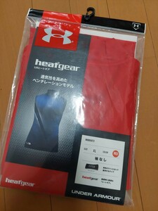 アンダーアーマー　UA　アンダーシャツ　インナー　袖なし　フィッティド　ヒートギア　XL 赤　野球