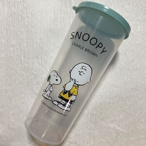 未使用 海外限定 スヌーピー SNOOPY 蓋付きタンブラー プラスチック容器 650ml チャーリーブラウン ピーナッツ PEANUTS グリーン カップ