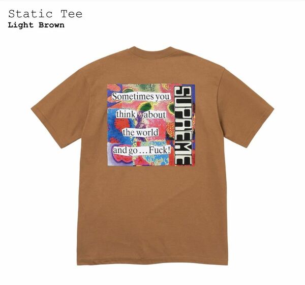 ★Supreme Static Tee Light Brown Lサイズ シュプリーム box logo Tシャツ アウター パーカー 新品 送料込