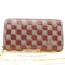 LOUIS VUITTON ルイヴィトン ダミエ パイエット ジッピー ウォレット　 N63174　スパンコール　ルージュ_画像1