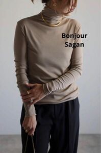 新品未使用Bonjour Sagan シアータートルプルオーバー　グレーベージュ