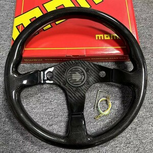 01 フルカーボンファイバー★MOMO★ステアリング スポーツステアリングホイール 高品質 車ハンドル 炭素繊維 レース ドリフト ステアリング