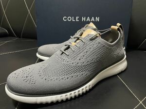 未使用 展示品 COLE HAAN コールハーンC27947 8.5M スニーカー ゼログランド ウイングチップ メダリオン メンズ カジュアル グレー