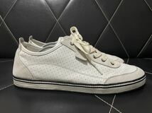 美品 ARMANI COLLEZIONI アルマーニコレツィオーニ X6X001 XB020 UK9 レザーシューズ レザースニーカー パンチング レースアップ メンズ _画像4