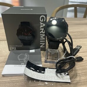 【中古品】GARMIN ガーミン epix エピックス Sapphire Carbon Gray DLC Ti 充電式 スマートウォッチの画像1